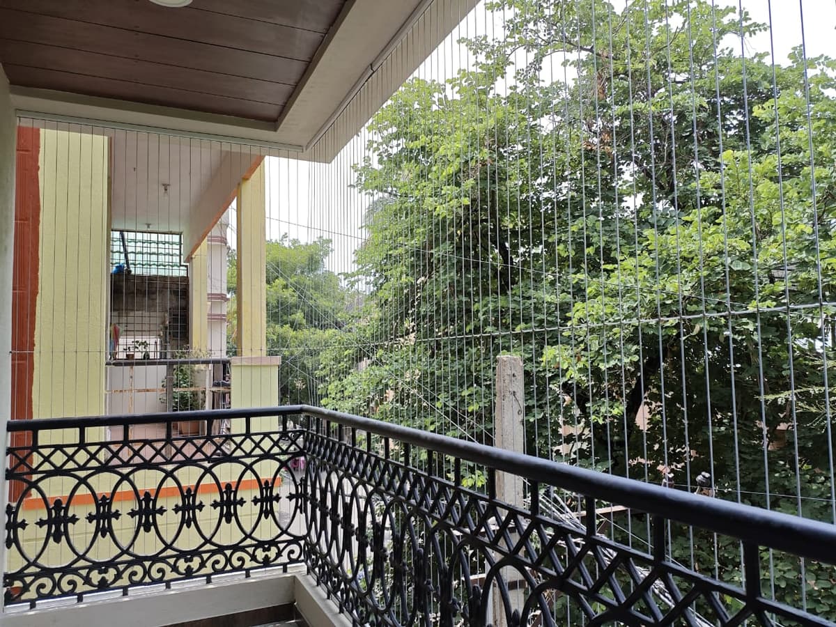 Living-room view of balcony invisible grills